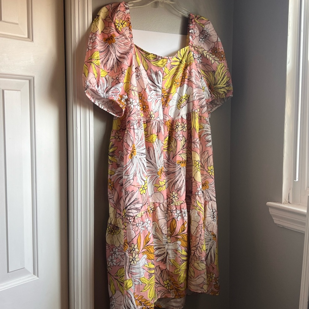 Loft babydoll puff sleeve dress